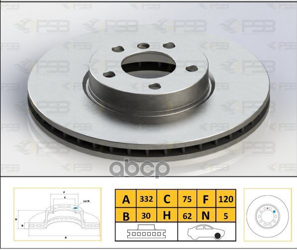 Диск тормозной перед BMW X5 06-13, X5 13-18, X6 09-14, X6 14-