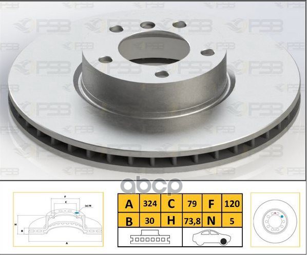 Диск тормозной перед BMW Serie 5 96-03, Serie 5 Touring 97-04