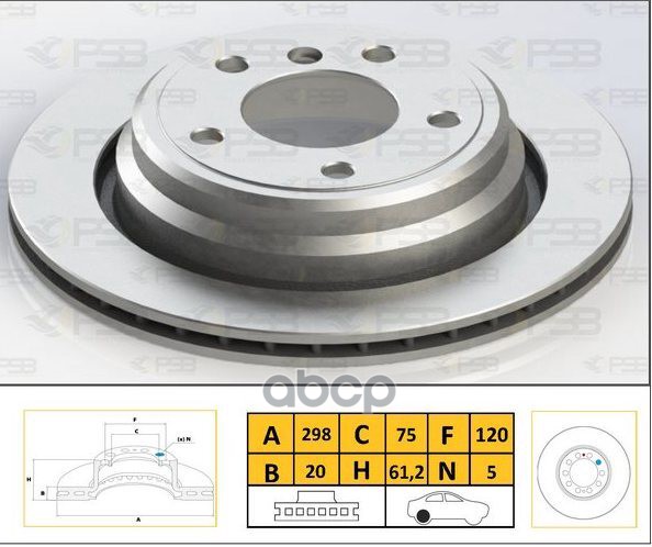 Диск тормозной задн BMW Serie 5 96-03, Serie 5 Touring 96-04