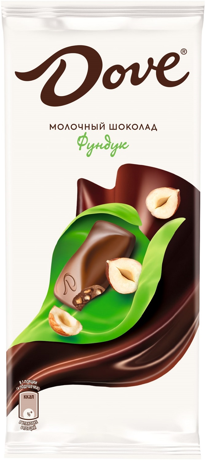 Шоколад Dove молочный с дробленным фундуком