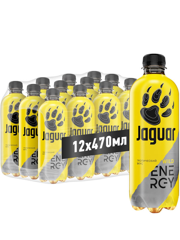 Энергетический напиток Jaguar Wild ПЭТ 0,47 л x 12 шт