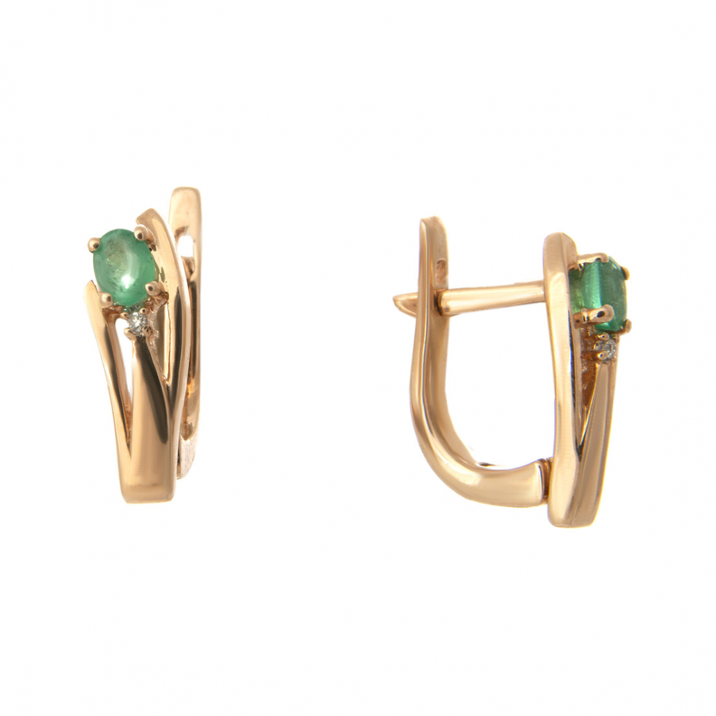 

Серьги из красного золота с бриллиантом Золото Дисконт 040319986, 040319986