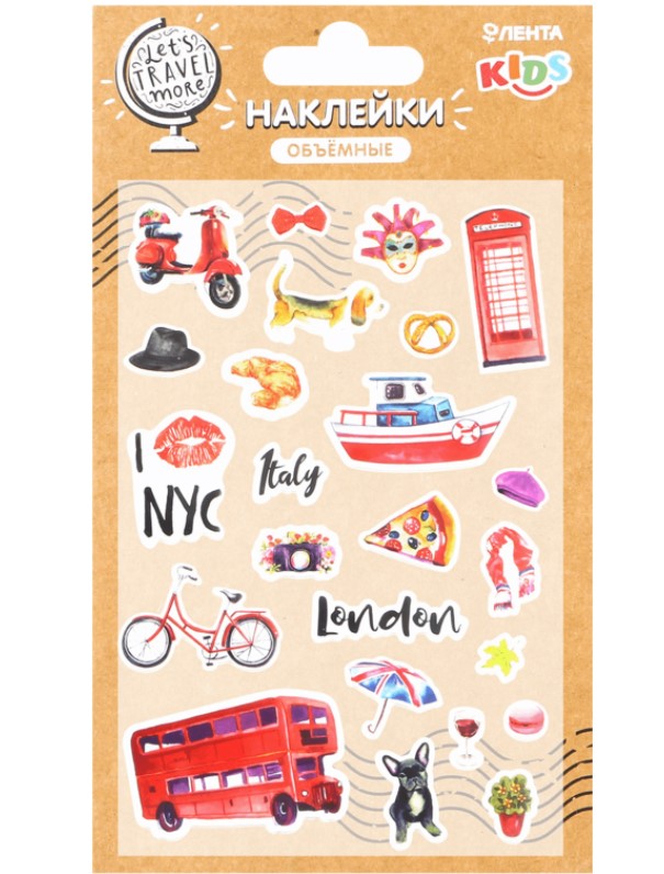 

Наклейки Лента Kids Craft объемные 10 х 15 см в ассортименте