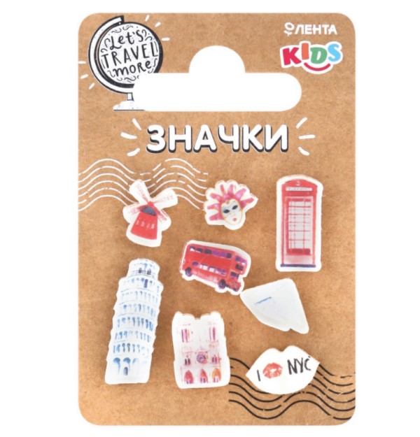 фото Значки лента kids craft акриловые 8 шт