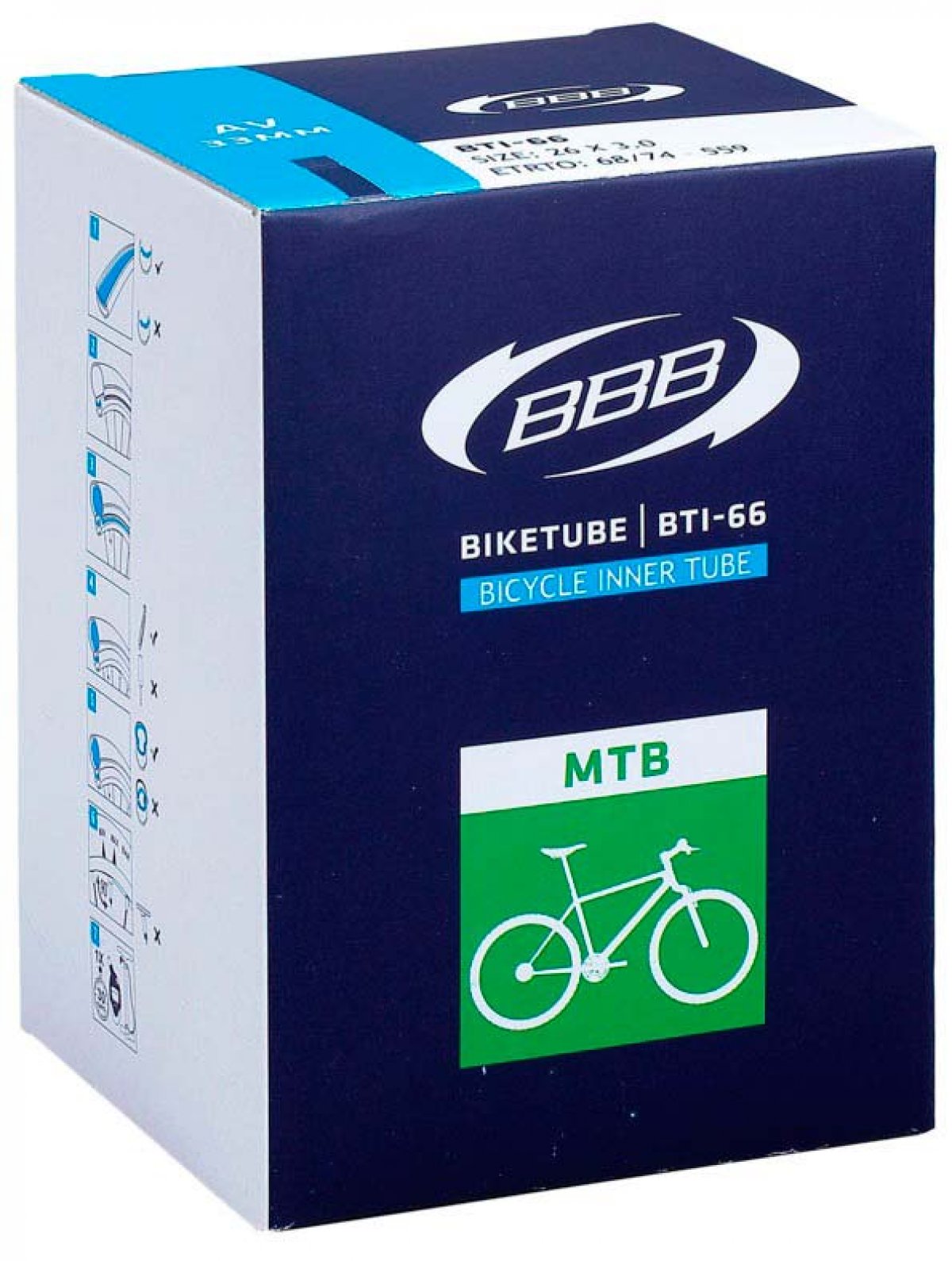 

BTI-66 Камера BBB 26x3.00 FV 48mm presta (велониппель), BTI-66