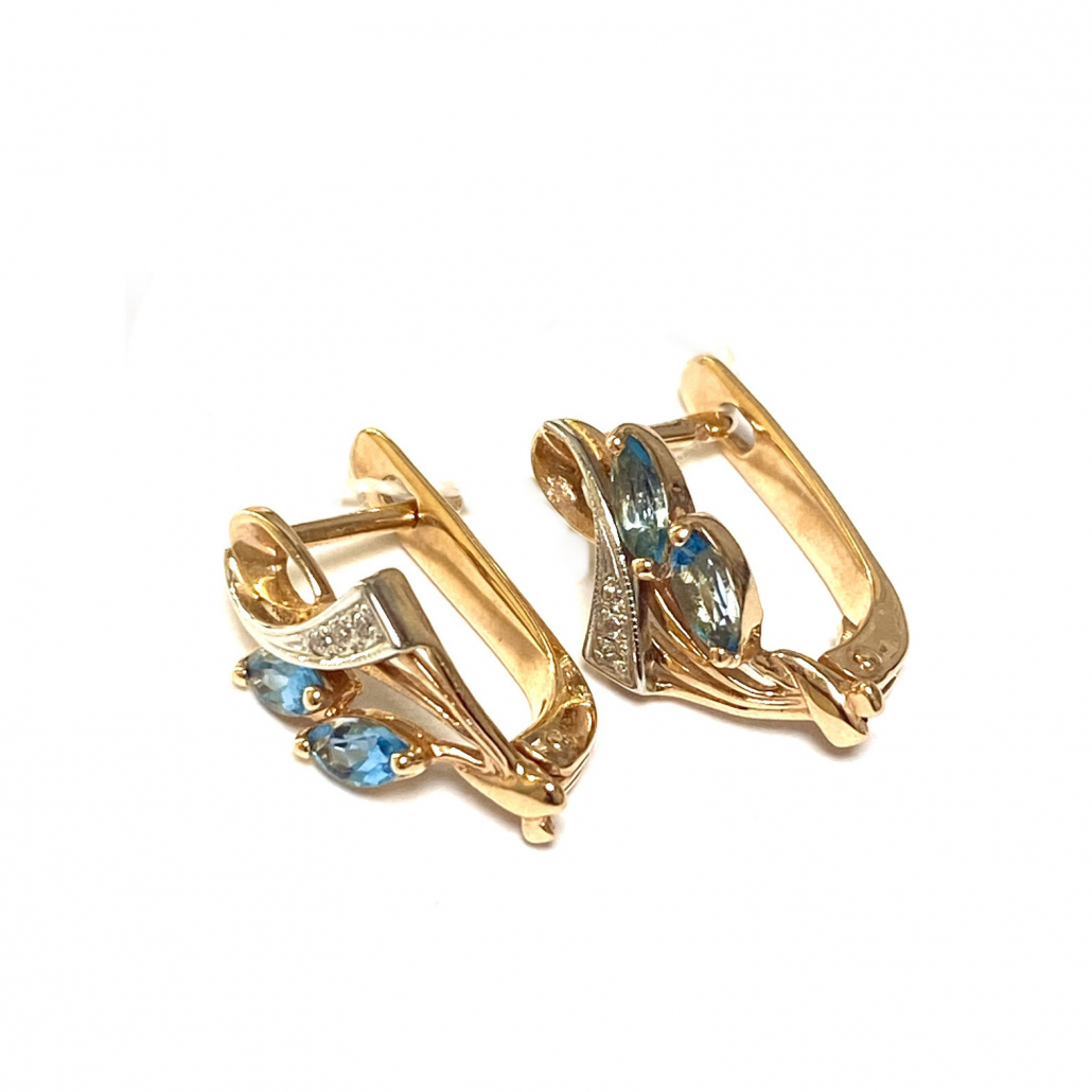 

Серьги из желтого золота с топазом Золото Дисконт 0309197717п/д, 0309197717п/д