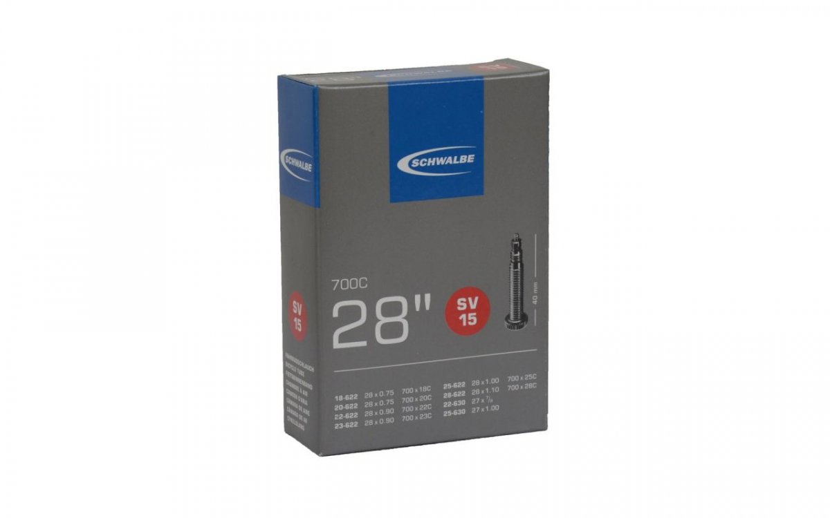 

Камера SCHWALBE SV15 28x0.7/1.0 вентиль Presta 40 мм (18/28-622/630) 10427343, Черный, SV15