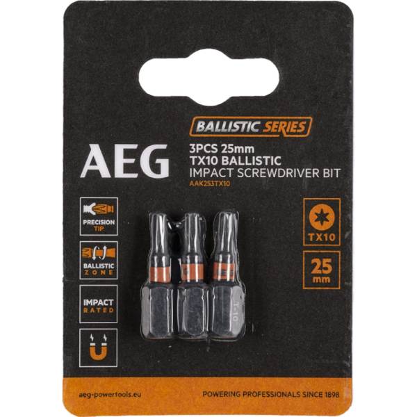 

Биты ударные AAK253TX10 (3 шт; TX10; 25 мм) AEG 4932479173