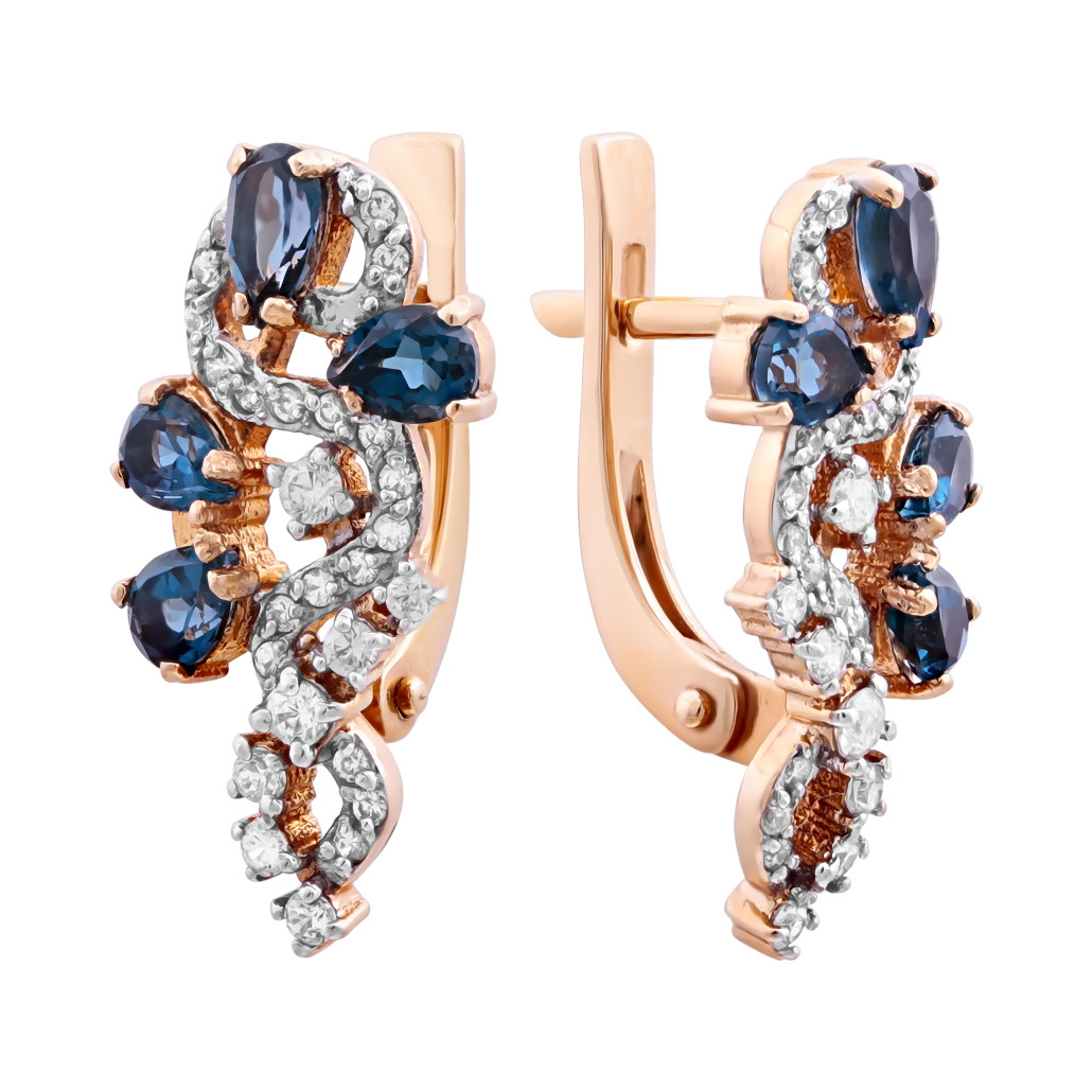 

Серьги из красного золота с топазом Золото Дисконт 2-2331-001, 2-2331-001