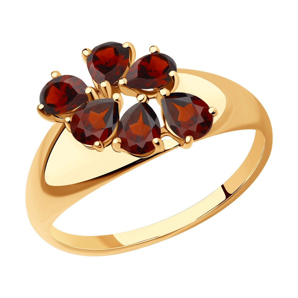 

Кольцо из красного золота р.  Diamant 51-310-01433-1, гранат, 51-310-01433-1
