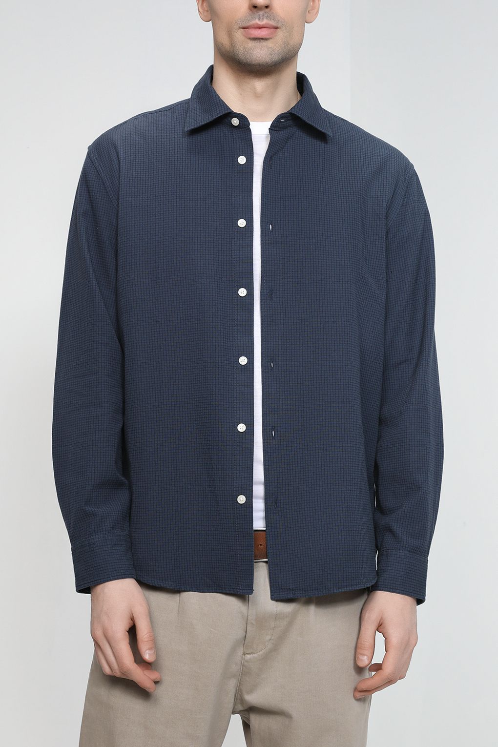 

Рубашка мужская Marc O’Polo M21730642118 синяя 2XL, Синий, M21730642118