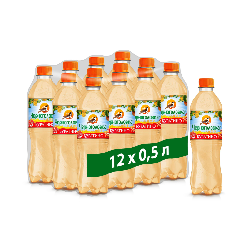 

Лимонад Черноголовка со вкусом Буратино, 0,5 л х 12 шт
