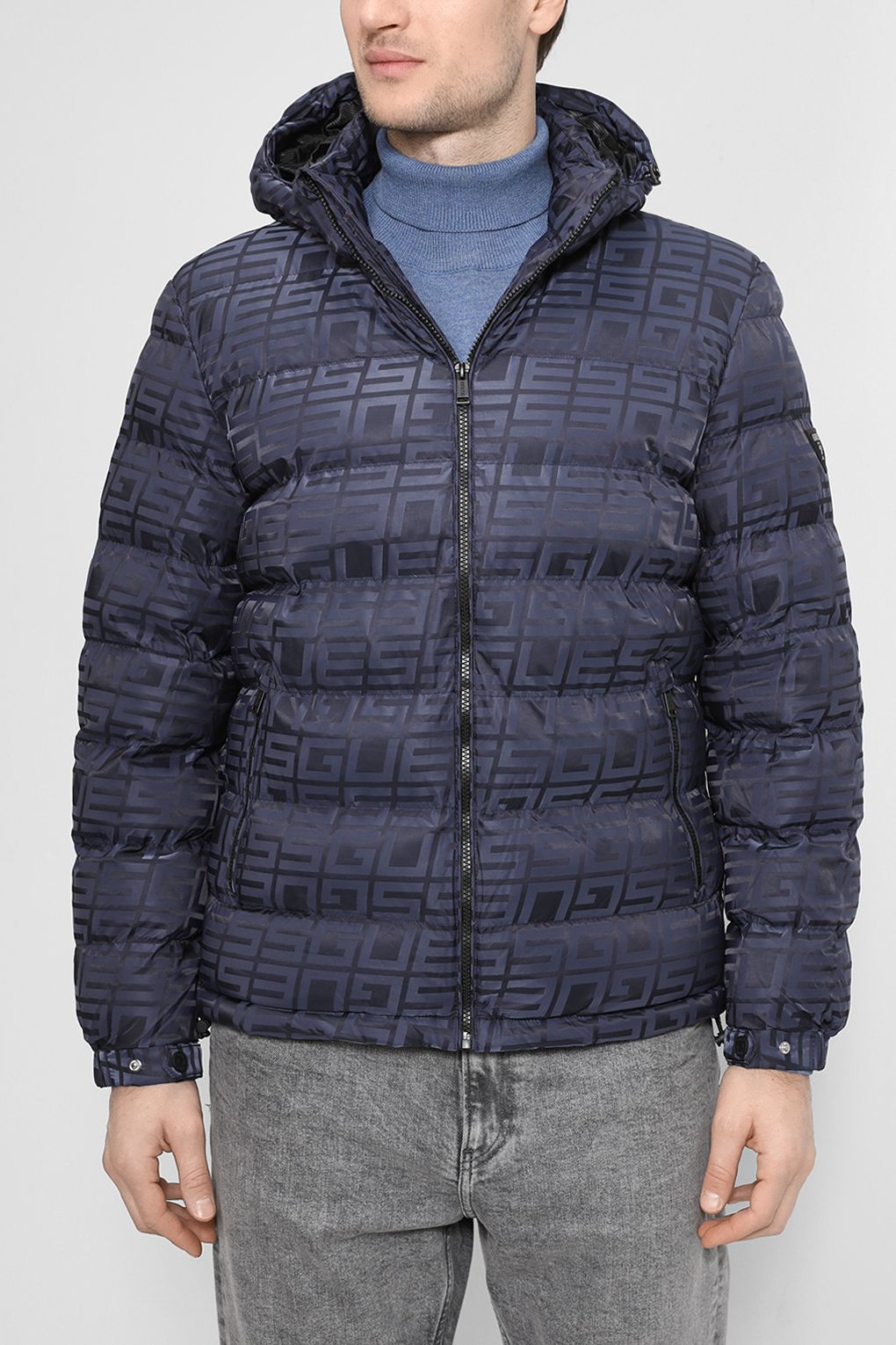 

Куртка мужская Guess M2BL46 WEZK0 синяя L, Синий, M2BL46 WEZK0