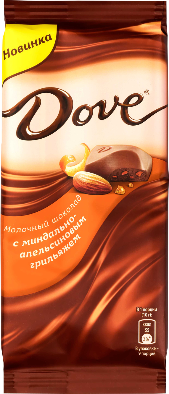 

Шоколад Dove молочный с миндально-апельсиновым грильяжем 90 г