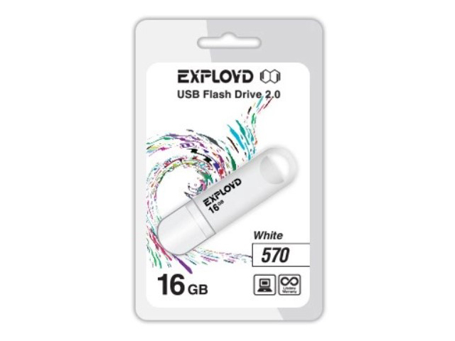 

Флешка Exployd 570 16ГБ White (EX-16GB-570-White), 570