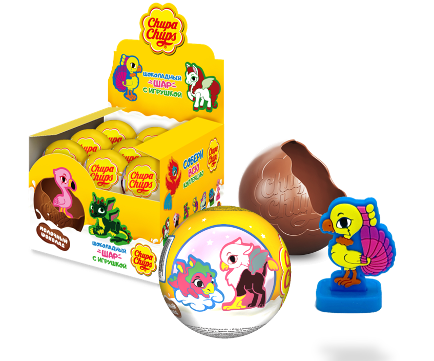 Шоколадный шар Chupa Chups с игрушкой внутри в ассортименте, 20 г