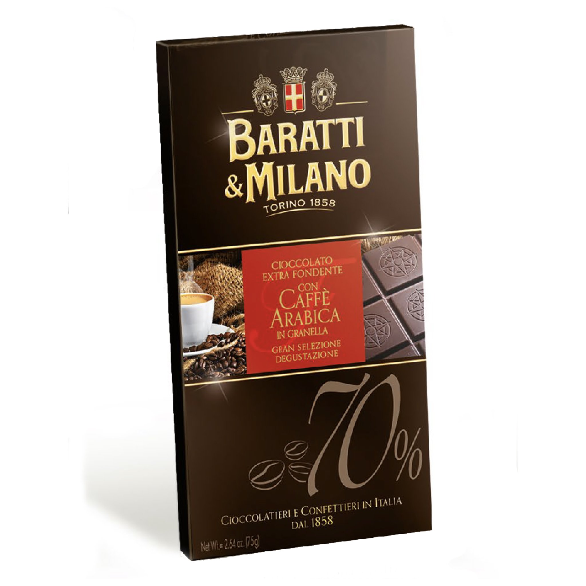 

Шоколад Baratti & Milano горький с зернами кофе арабика 75 г