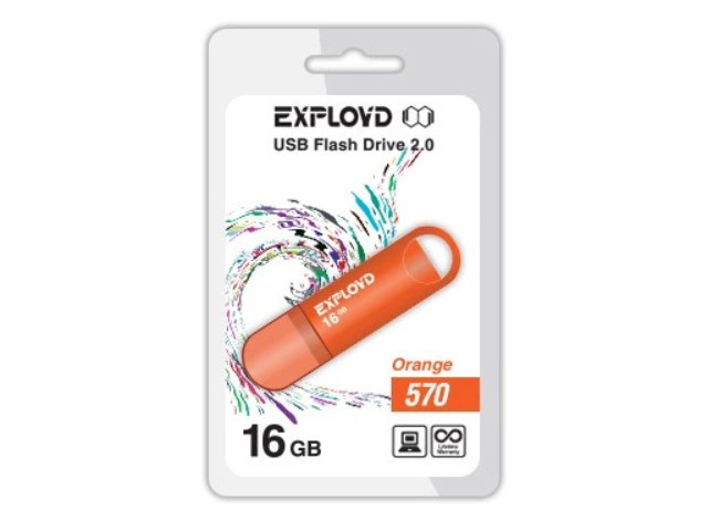 

Флешка Exployd 570 16ГБ Orange (EX-16GB-570-Orange), 570