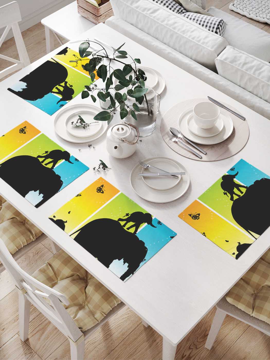 

Комплект салфеток JoyArty "Семья в пути" (32х46 см, 4 шт.), Коричневый