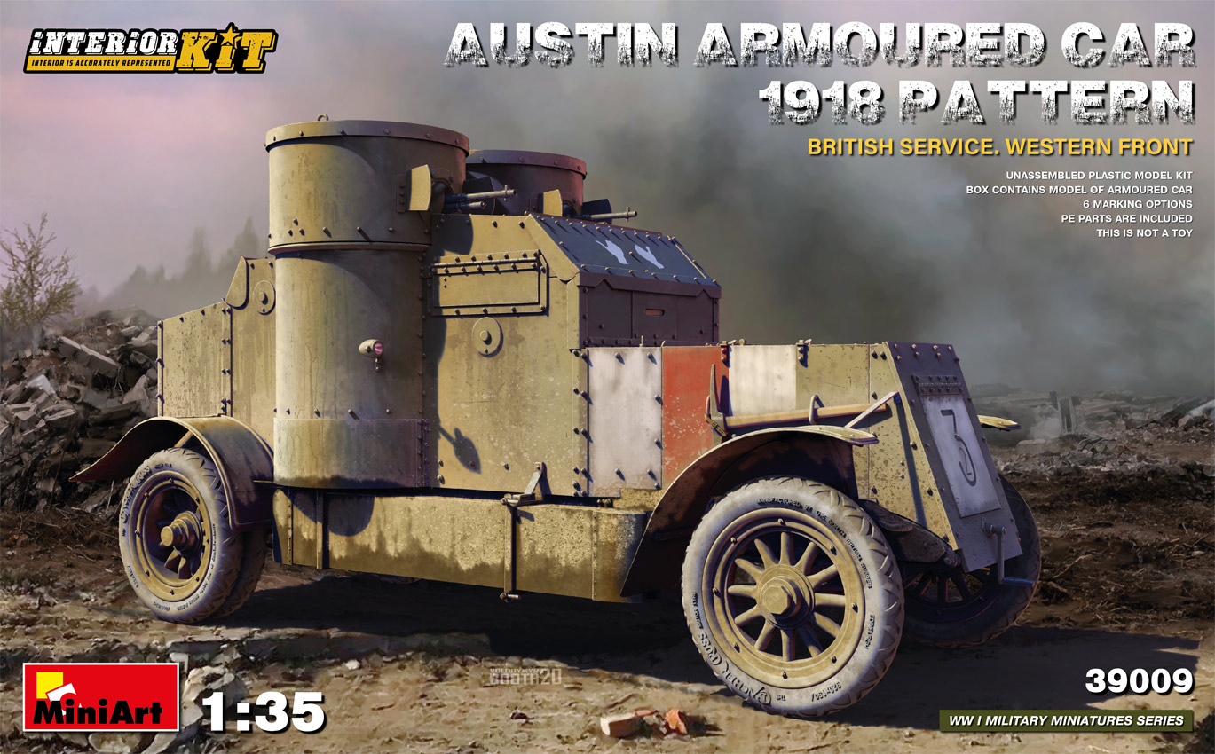 

Сборная модель MiniArt 1/35 Бронированный автомобиль Остин 1918 Британская служба. 39009