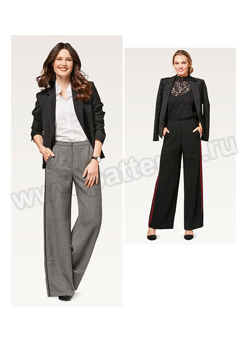 

Выкройка Burda №6470 — Брюки широкие
