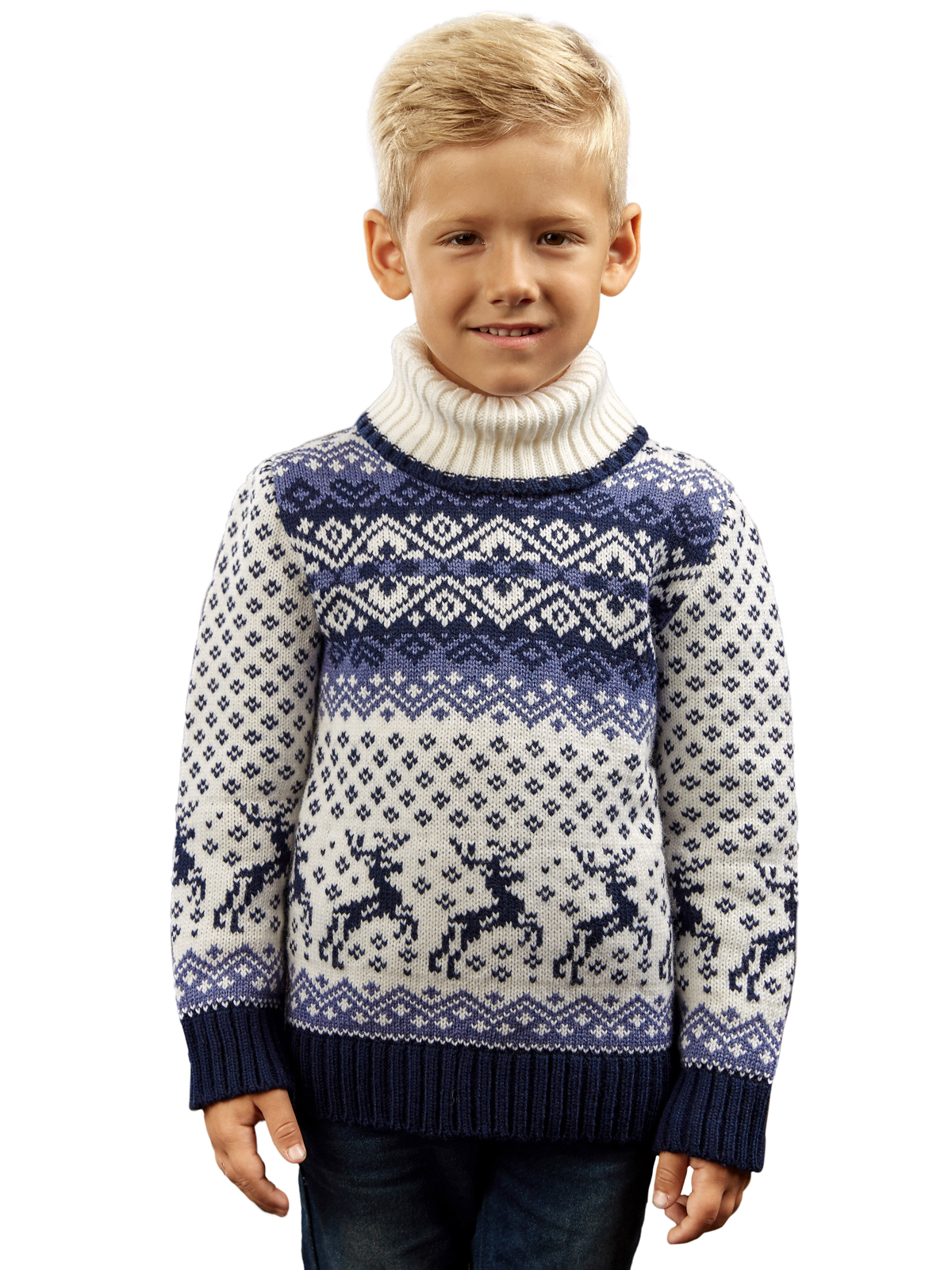 

Свитер детский Scandica Baby Deers темно-синий/белый р. 122-128, 35-1RB