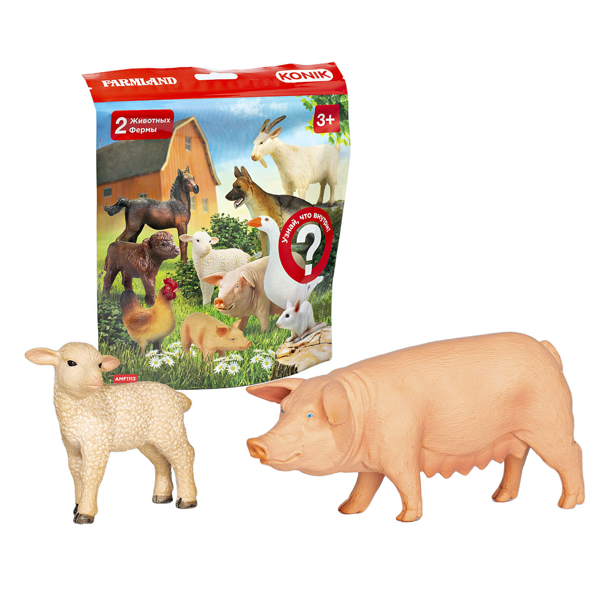 Пакетик-сюрприз KONIK Животные фермы, 2 шт konik пакетик сюрприз животные фермы 2 фигурки
