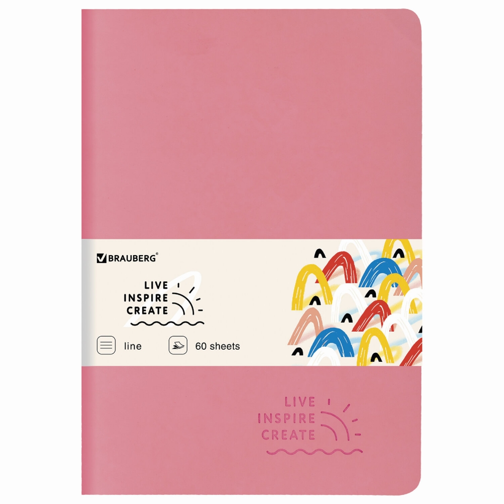

Набор из 2 шт, Тетрадь 60 л. в линию Brauberg Rainbow, B5 (179х250мм), розовый