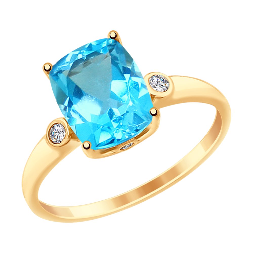 

Кольцо из красного золота с фианитом/топазом р 16.5 SOKOLOV 714907, 714907