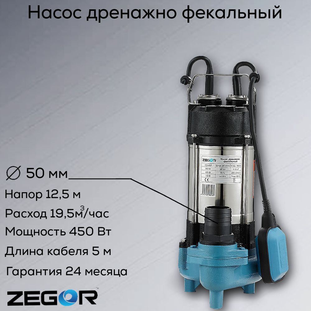 Дренажный насос Zegor WQV450F 8860₽