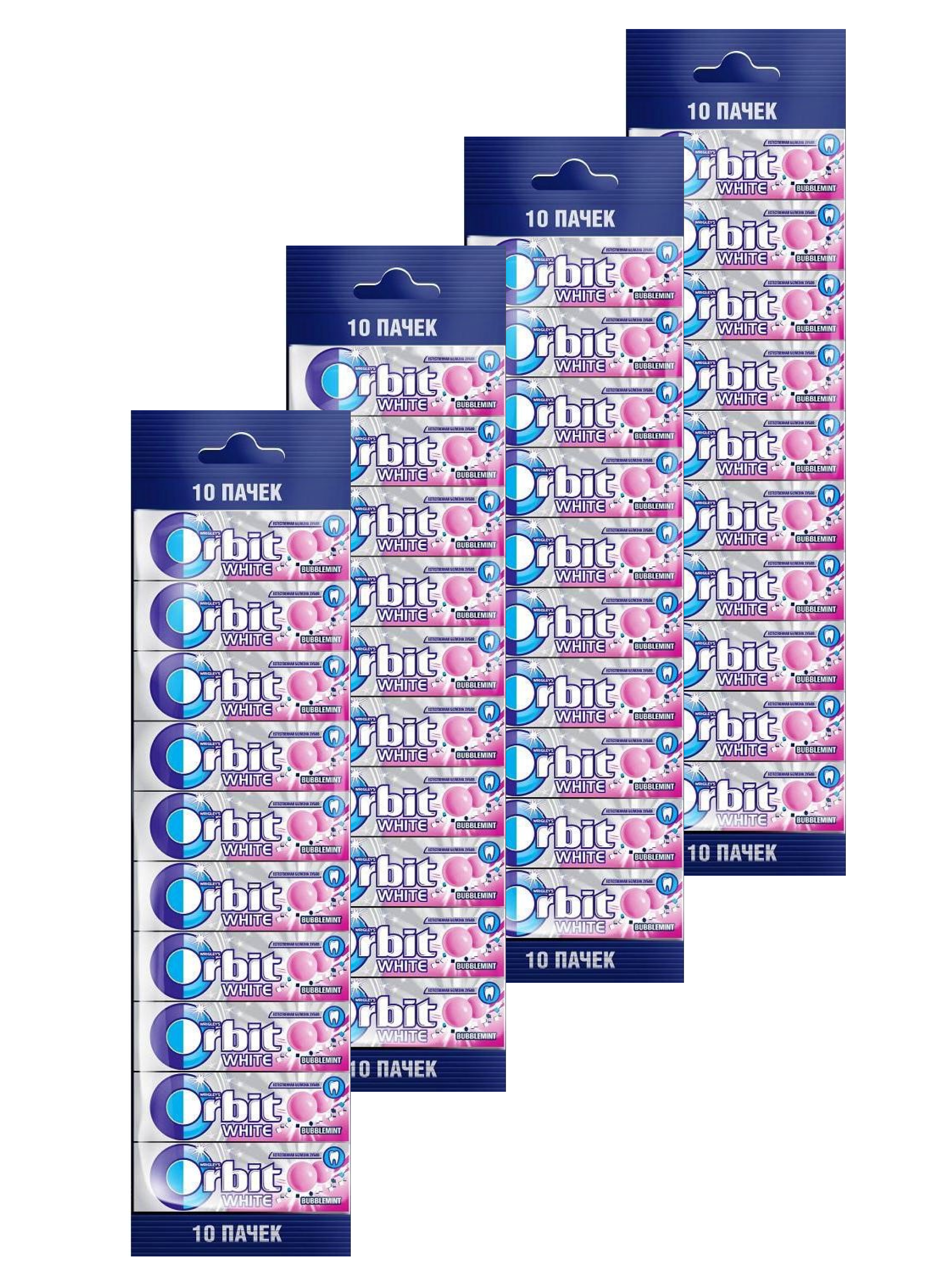 

Жевательная резинка Orbit White Bubblemint, 4 шт по 136 г, ОРБИТ