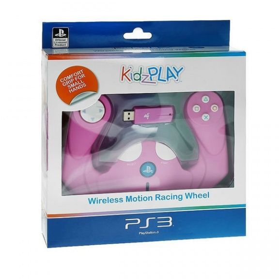 Руль KidzPLAY Детский беспроводной розовый (PS3)