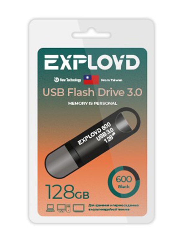 

Флешка Exployd 600 128ГБ Black (EX-128GB-600-Black), 600