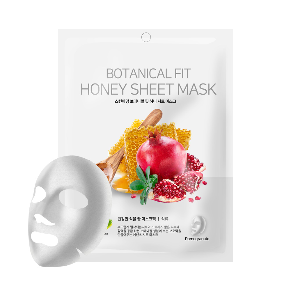 Маска с мёдом и гранатом Botanical Fit Honey Sheet Mask Pomegranate 10 шт mileo молочко нежное для лица botanical touch 200 мл