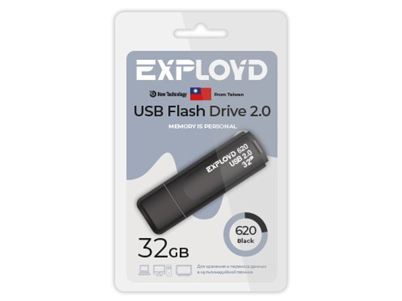 фото Флешка exployd 620 32гб black (ex-32gb-620-black)