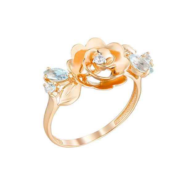 

Кольцо из желтого золота с топазом р. 16.5 Yahont 184482, 184482