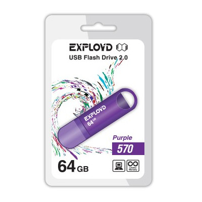 Флешка Exployd 570 64ГБ Purple (EX-64GB-570-Purple)