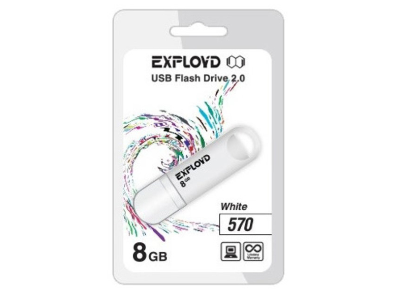 Флешка Exployd 570 8ГБ White (EX-8GB-570-White)