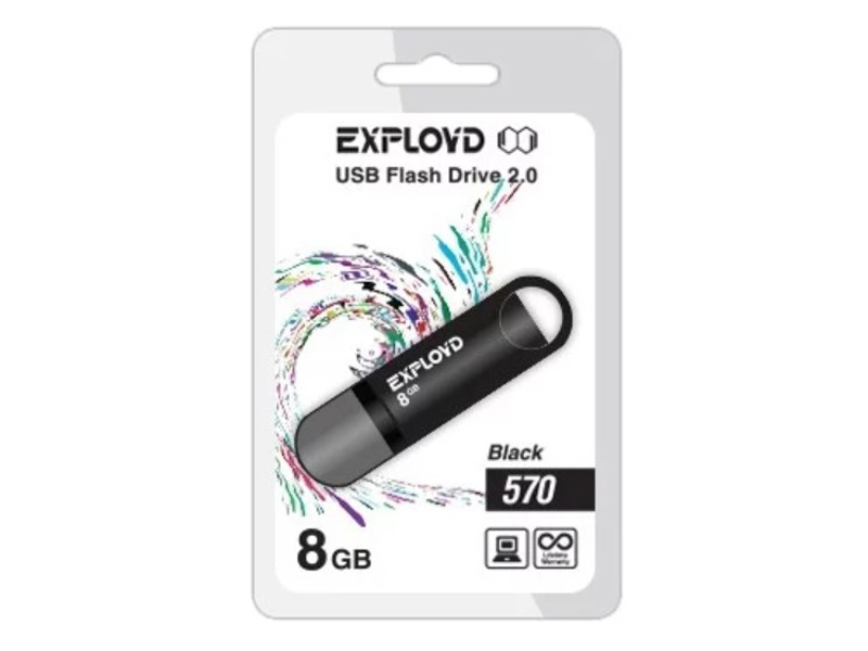 Флешка Exployd 570 8ГБ Black (EX-8GB-570-Black)