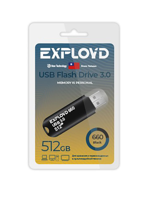 

Флешка Exployd 660 512ГБ Black (EX-512GB-660-Black), 660