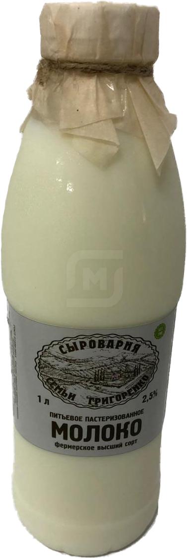 

Молоко 2,5% пастеризованное 1 л Сыроварня семьи Григоренко питьевое БЗМЖ
