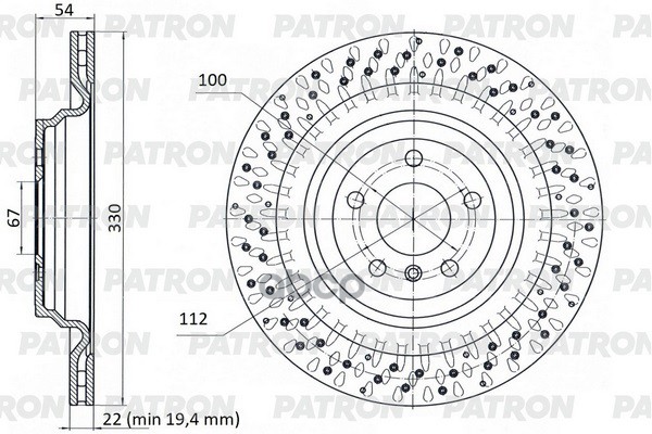 

Диск тормозной зад. MB GLE/M-class (W166) 15- (+перф)