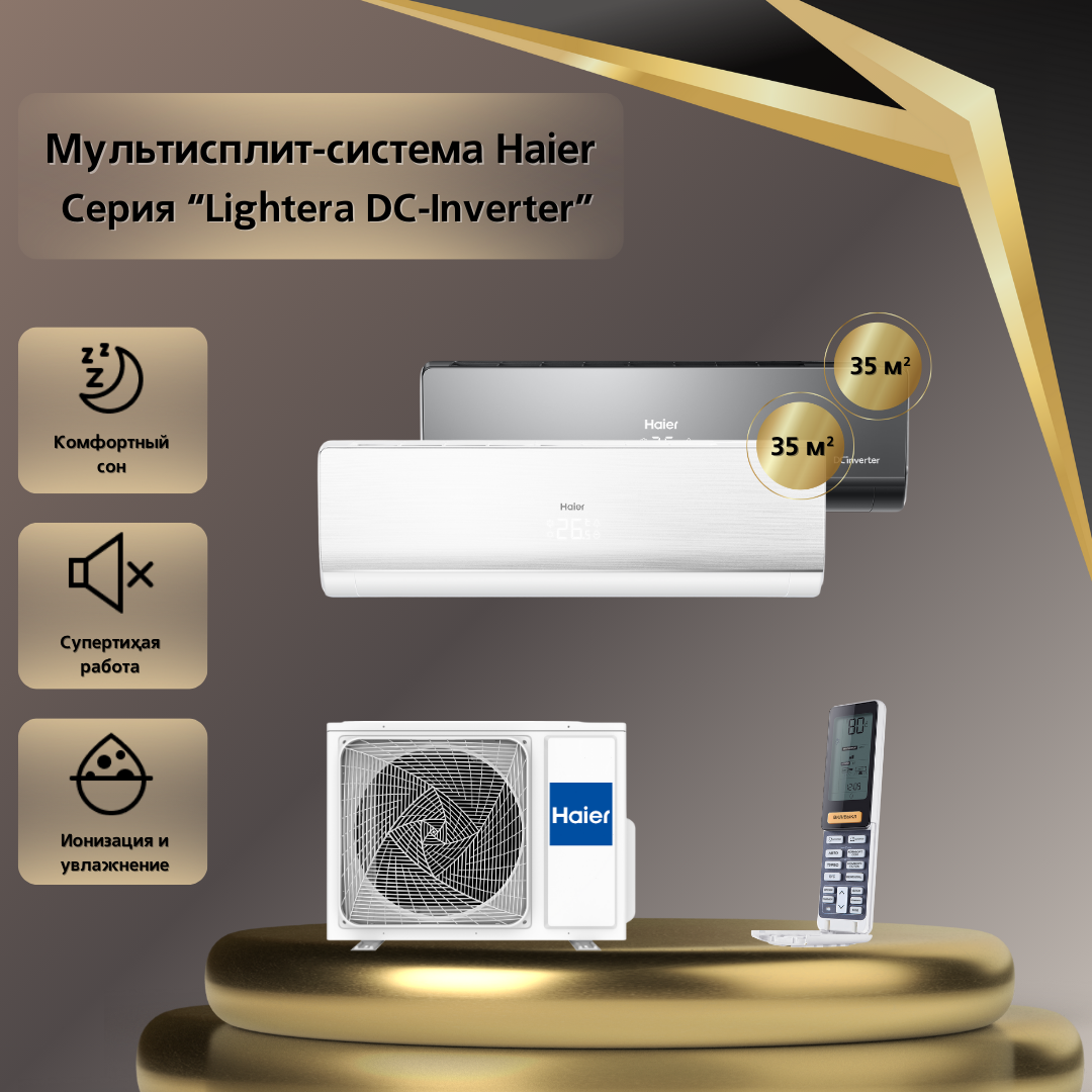 Мульти сплит-система Haier AS12NS6ERA-W+AS12NS6ERA-B