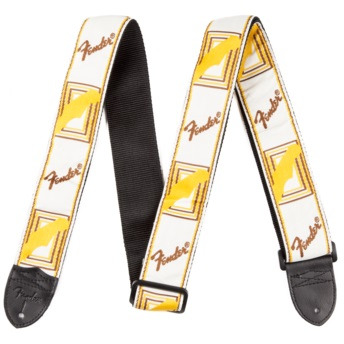 фото Ремень для гитары fender 2 monogrammed white/brown/yellow strap ремень для гитары