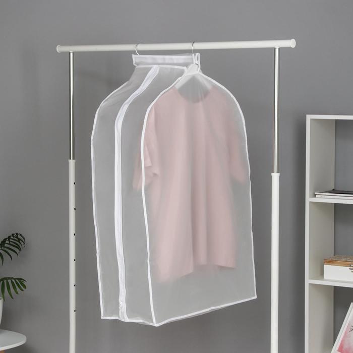 

Чехол для одежды плотный Доляна, 60×90×30 см, PEVA, цвет белый