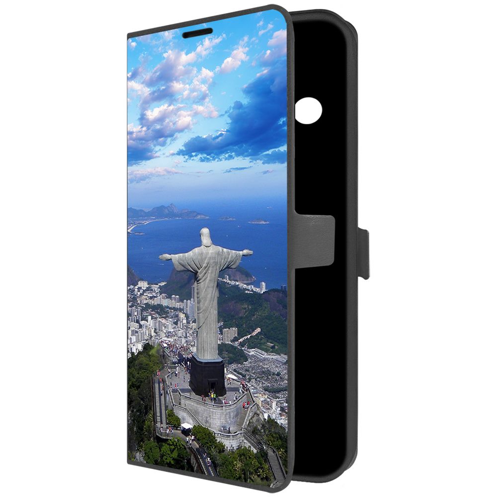 

Чехол-книжка Krutoff Eco Book для Realme 11 Pro+ Бразилия, Статуя Христа (черный)