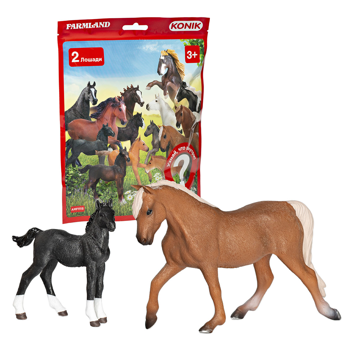 Пакетик-сюрприз KONIK Лошади с жеребятами, 2 шт konik пакетик сюрприз животные фермы 2 фигурки