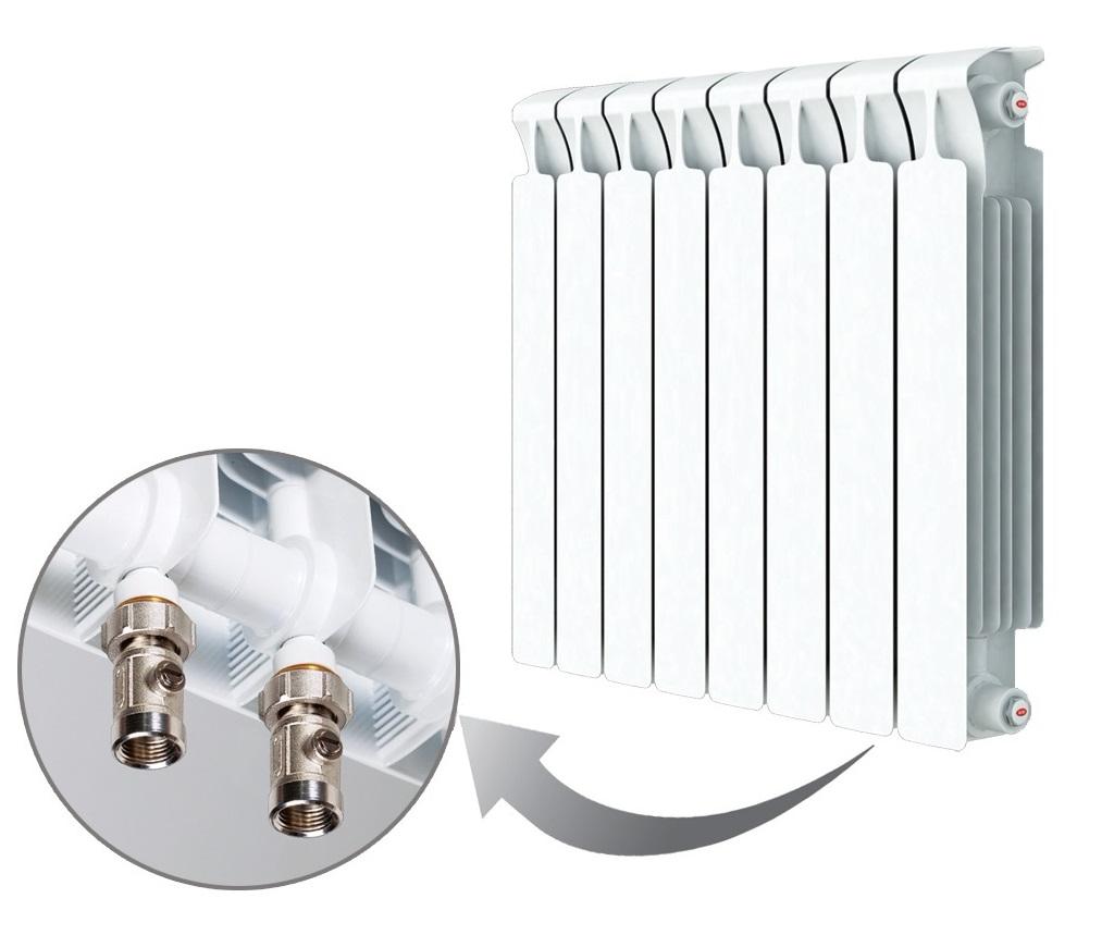 Биметаллический радиатор RIFAR Monolit Ventil 500 10 секций белый (RM50010НП50)