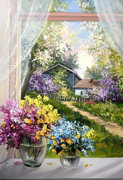 

Алмазная вышивка Гранни Деревенский сад, 48x70 см, Деревенский сад