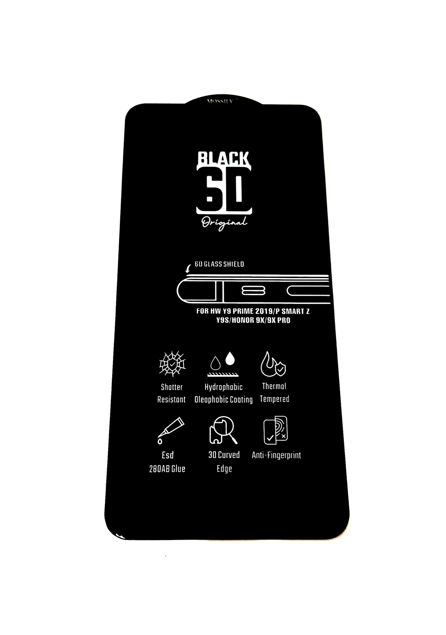 

Защитное стекло MOSSILY для Huawei P Smart Z / Honor 9X (повышенной прочности) 6D черное